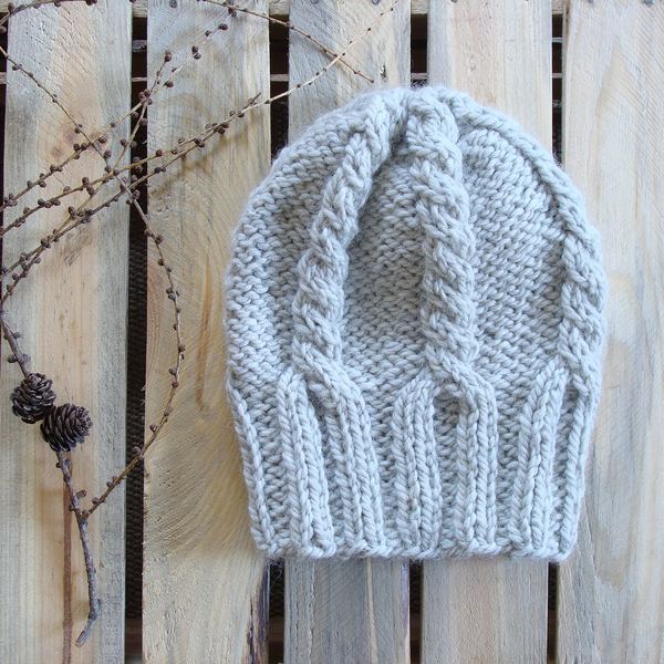 Chunky Knit Wool Alpaca Beanie: Slouchy Cable Knit Winter Hat