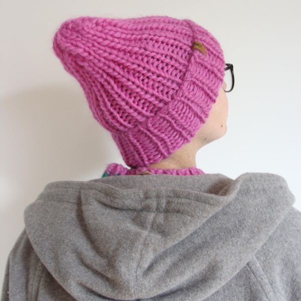 Chunky Knit Wool Mohair Beanie: Double Brim Fisherman's Hat