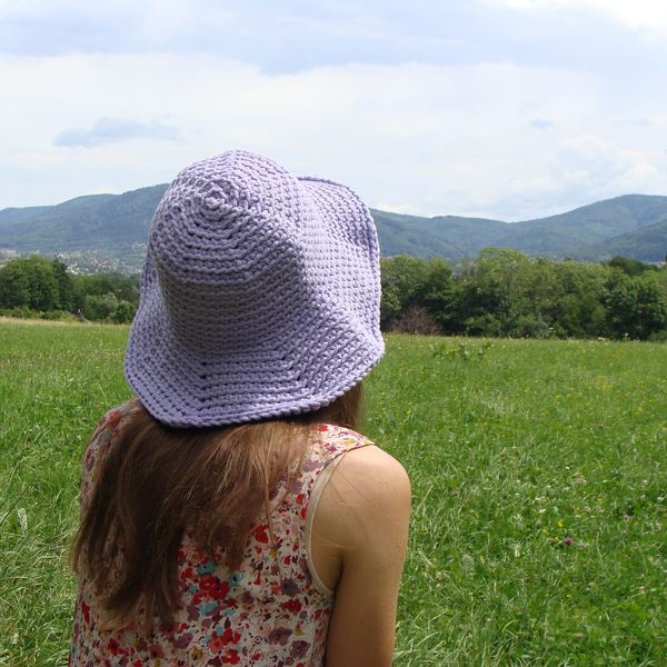 Wide Brim Crochet Sun Hat: Boho Cotton Bucket Hat